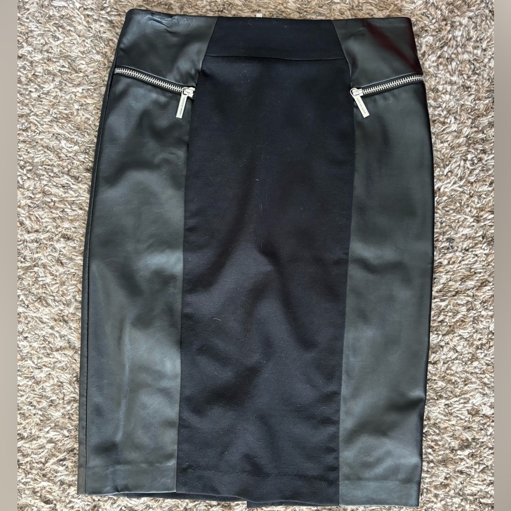 MICHAEL by Michael Kors Leather Pencil Skirt